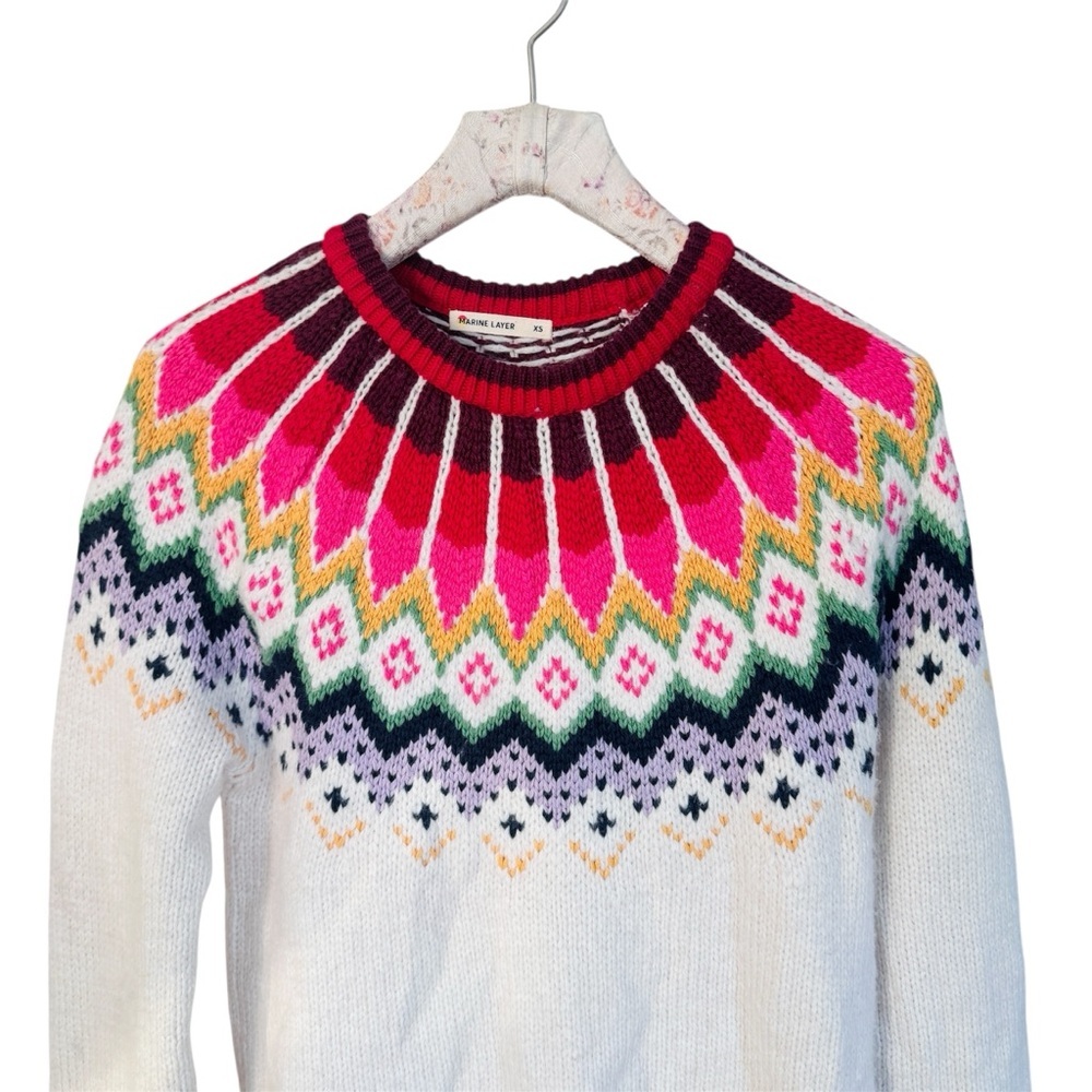 Marine Layer wool alpaca cotton blend L&F Fairisle Sweater EUC - Picture 8 of 10